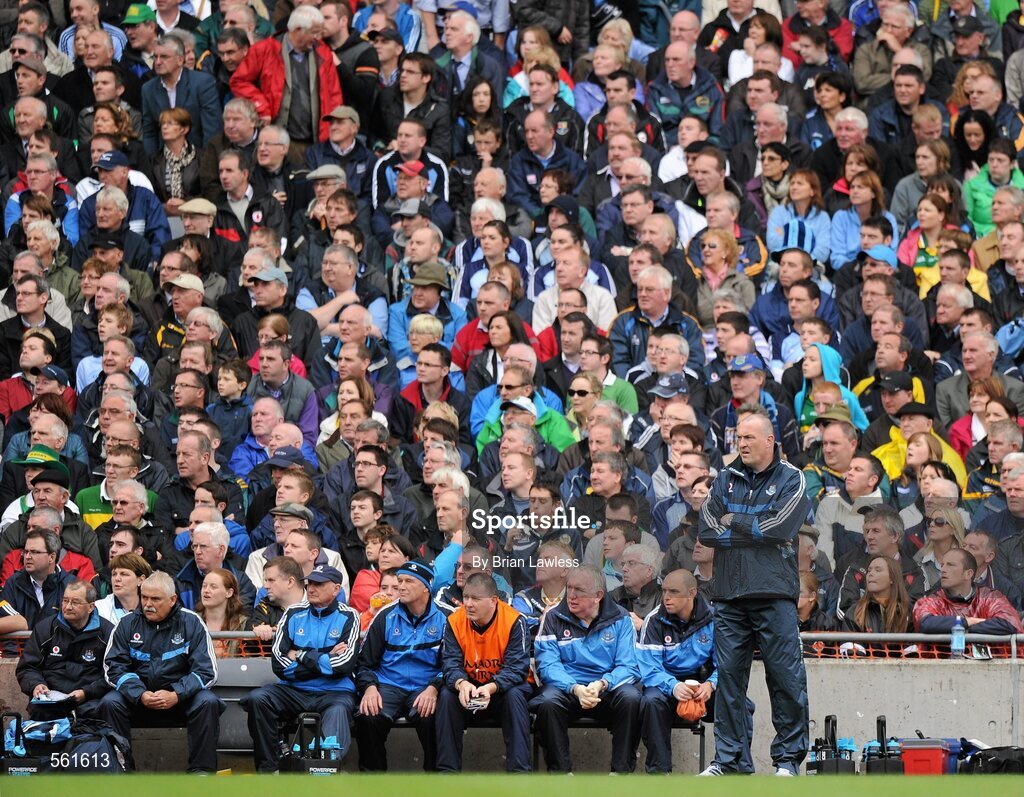 18 September 2011; Dublin manager Pat Gilroy looks on from the sideline. GAA Football All-Ireland Senior Championship Final, Kerry v Dublin, Croke Park, Dublin. Picture credit: Brian Lawless / SPORTSFILE