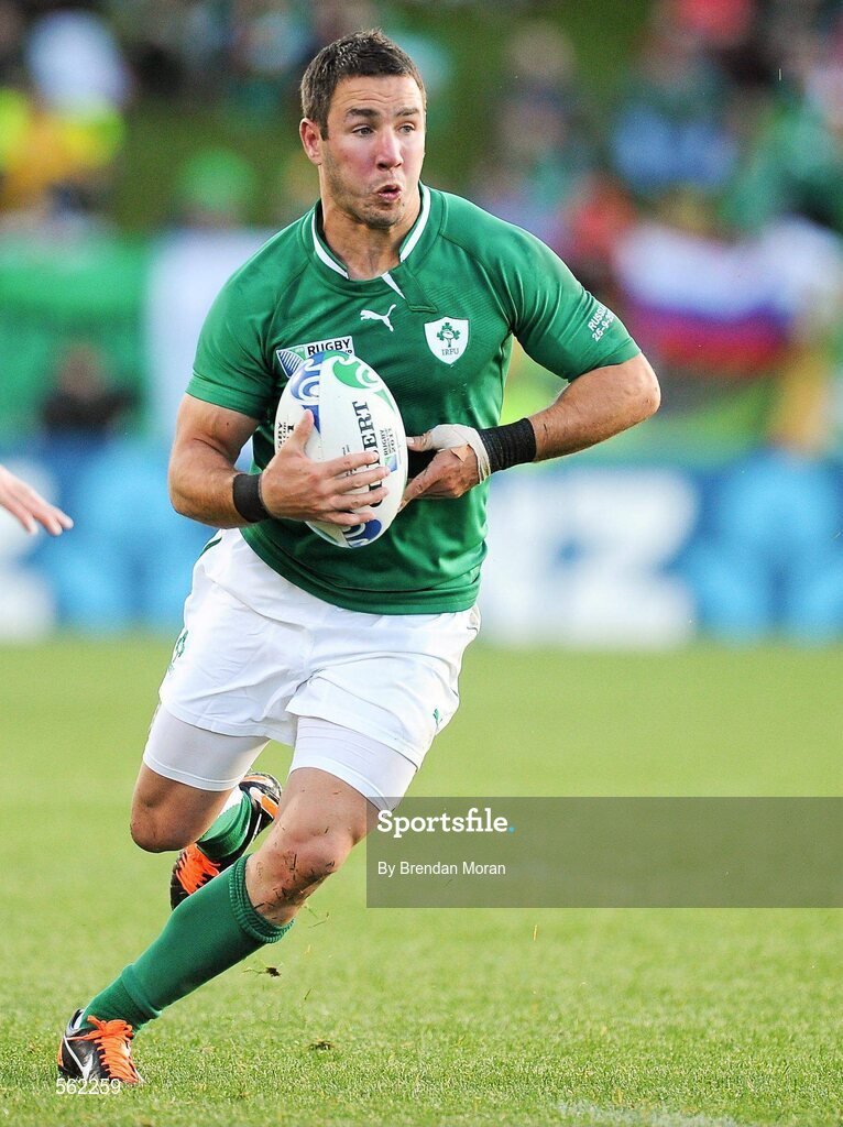 25 September 2011; Paddy Wallace, Ireland. 2011 Rugby World Cup, Pool C, Ireland v Russia, Rotorua International Stadium, Rotorua, New Zealand. Picture credit: Brendan Moran / SPORTSFILE