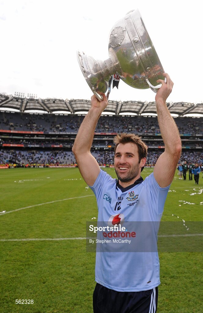 18 September 2011; Dublin captain Bryan Cullen celebrates with The Sam Maguire Cup. GAA Football All-Ireland Senior Championship Final, Kerry v Dublin, Croke Park, Dublin. Picture credit: Stephen McCarthy / SPORTSFILE