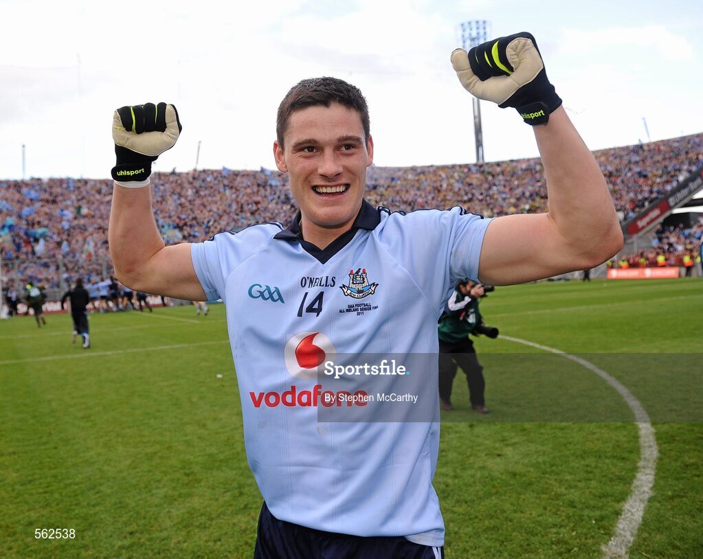 18 September 2011; Diarmuid Connolly, Dublin, celebrates his side's victory. GAA Football All-Ireland Senior Championship Final, Kerry v Dublin, Croke Park, Dublin. Picture credit: Stephen McCarthy / SPORTSFILE