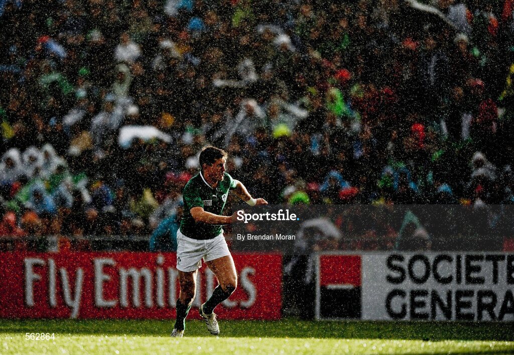 25 September 2011; Ireland out-half Ronan O'Gara in action during the game. 2011 Rugby World Cup, Pool C, Ireland v Russia, Rotorua International Stadium, Rotorua, New Zealand. Picture credit: Brendan Moran / SPORTSFILE