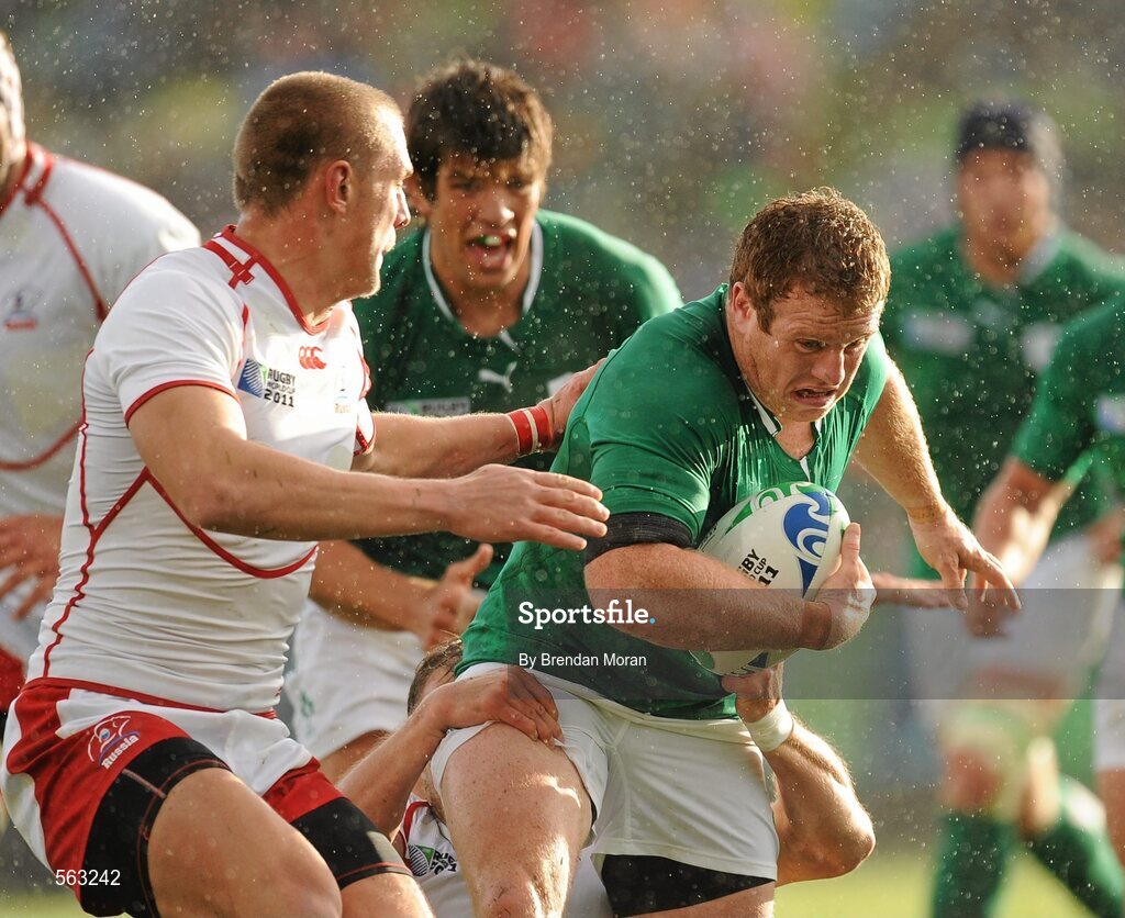 25 September 2011; Sean Cronin, Ireland, n action against Russia. 2011 Rugby World Cup, Pool C, Ireland v Russia, Rotorua International Stadium, Rotorua, New Zealand. Picture credit: Brendan Moran / SPORTSFILE
