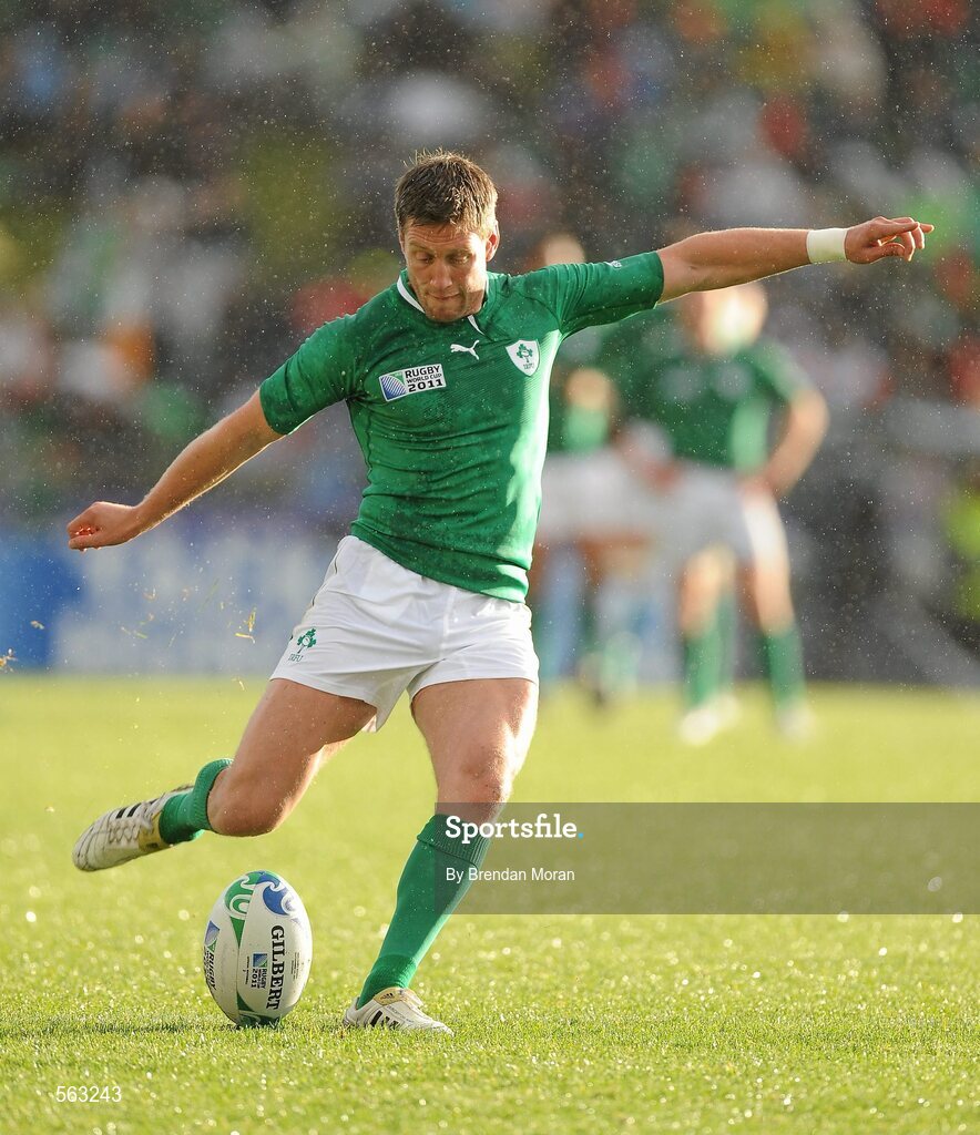 25 September 2011; Ronan O'Gara, Ireland. 2011 Rugby World Cup, Pool C, Ireland v Russia, Rotorua International Stadium, Rotorua, New Zealand. Picture credit: Brendan Moran / SPORTSFILE