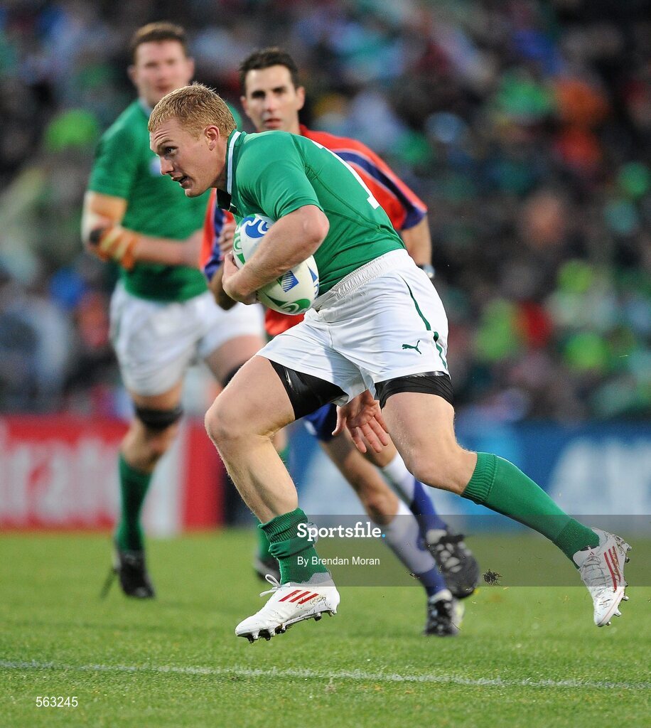 25 September 2011; Keith Earls, Ireland. 2011 Rugby World Cup, Pool C, Ireland v Russia, Rotorua International Stadium, Rotorua, New Zealand. Picture credit: Brendan Moran / SPORTSFILE