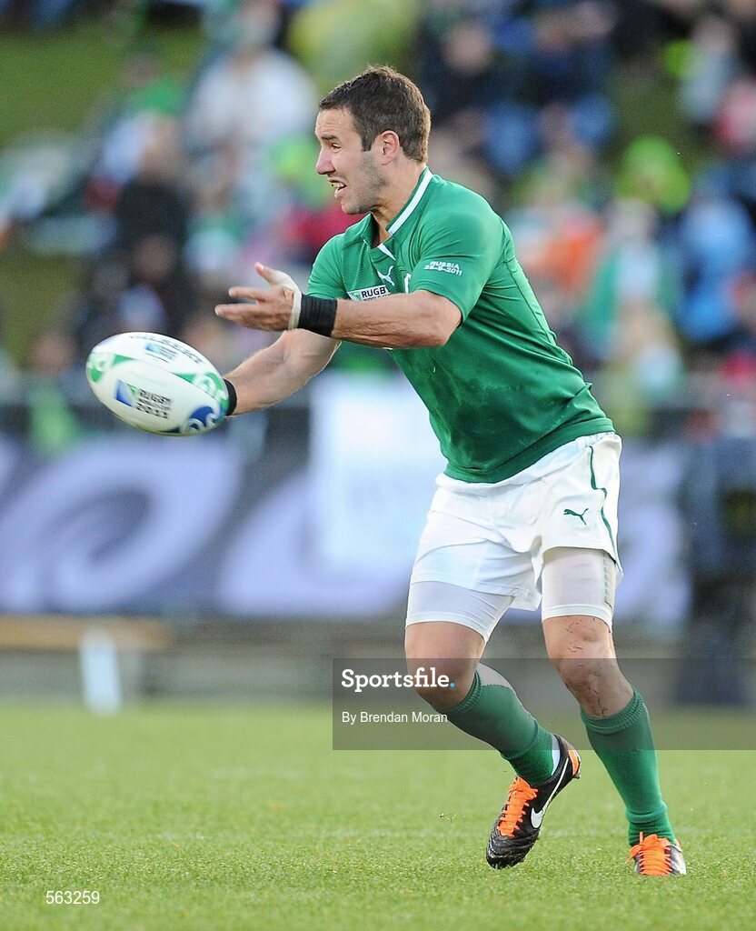 25 September 2011; Paddy Wallace, Ireland. 2011 Rugby World Cup, Pool C, Ireland v Russia, Rotorua International Stadium, Rotorua, New Zealand. Picture credit: Brendan Moran / SPORTSFILE