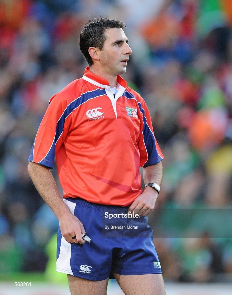 25 September 2011; Craig Joubert, Referee. 2011 Rugby World Cup, Pool C, Ireland v Russia, Rotorua International Stadium, Rotorua, New Zealand. Picture credit: Brendan Moran / SPORTSFILE