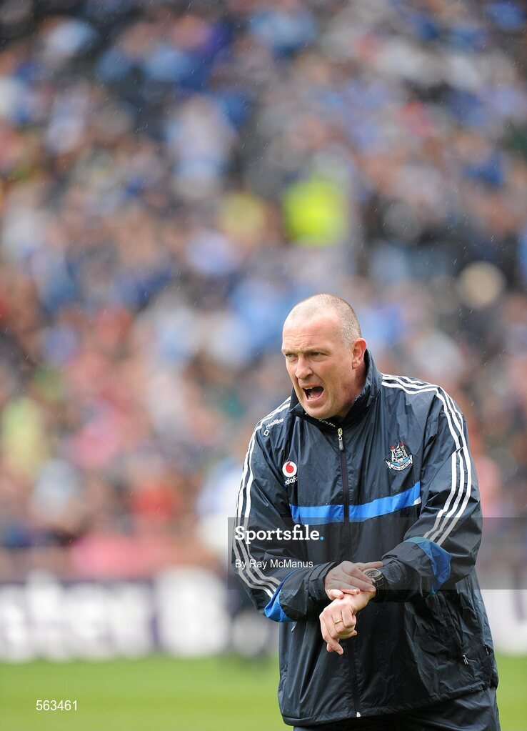 18 September 2011; Dublin manager Pat Gilroy during the warm up before the game. GAA Football All-Ireland Senior Championship Final, Kerry v Dublin, Croke Park, Dublin. Picture credit: Ray McManus / SPORTSFILE