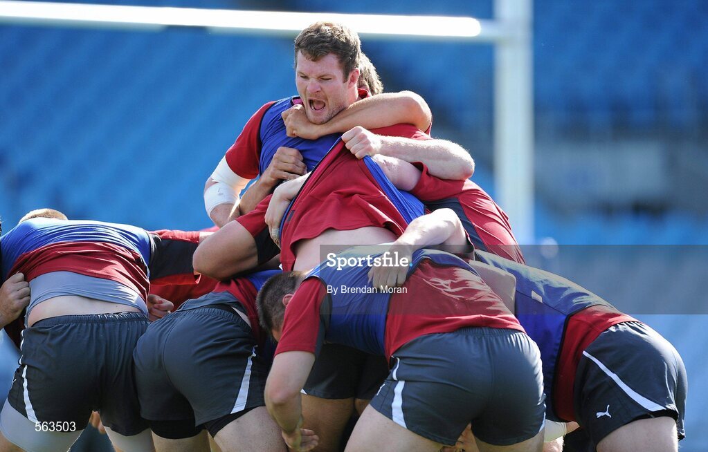 28 September 2011; Ireland's Donnacha Ryan in action during squad training ahead of their 2011 Rugby World Cup, Pool C, game against Italy on Sunday. Ireland Rugby Squad Training, Carisbrook Stadium, Dunedin, New Zealand. Picture credit: Brendan Moran / SPORTSFILE