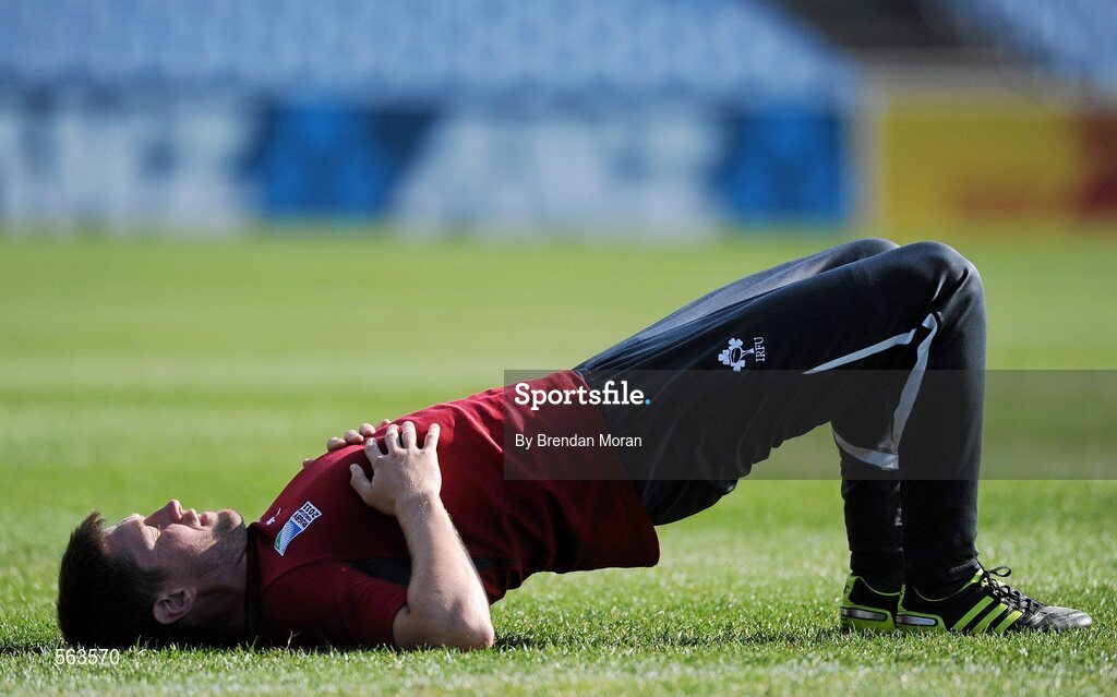 28 September 2011; Ireland out-half Ronan O'Gara during squad training ahead of their 2011 Rugby World Cup, Pool C, game against Italy on Sunday. Ireland Rugby Squad Training, Carisbrook Stadium, Dunedin, New Zealand. Picture credit: Brendan Moran / SPORTSFILE