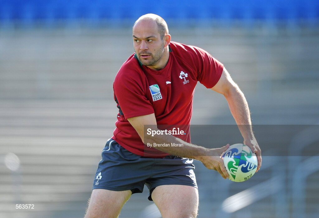 28 September 2011; Ireland hooker Rory Best in action during squad training ahead of their 2011 Rugby World Cup, Pool C, game against Italy on Sunday. Ireland Rugby Squad Training, Carisbrook Stadium, Dunedin, New Zealand. Picture credit: Brendan Moran / SPORTSFILE