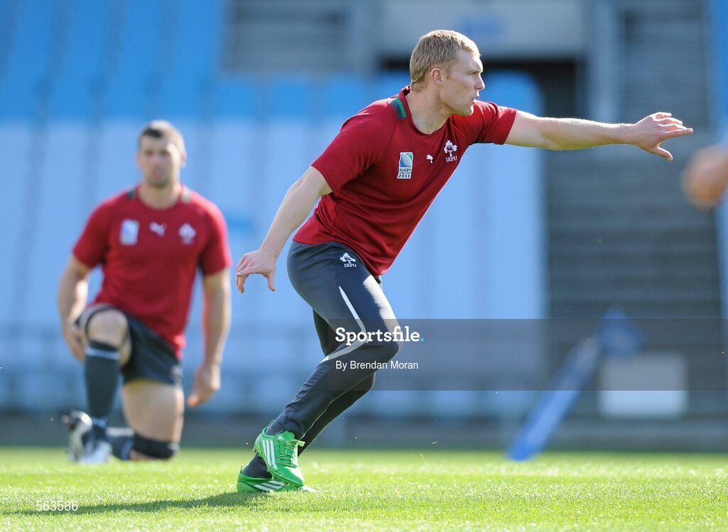 28 September 2011; Ireland's Keith Earls in action during squad training ahead of their 2011 Rugby World Cup, Pool C, game against Italy on Sunday. Ireland Rugby Squad Training, Carisbrook Stadium, Dunedin, New Zealand. Picture credit: Brendan Moran / SPORTSFILE