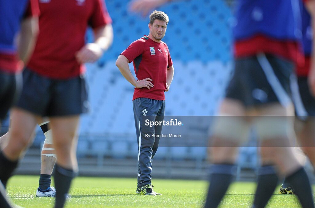 28 September 2011; Ireland out-half Ronan O'Gara during squad training ahead of their 2011 Rugby World Cup, Pool C, game against Italy on Sunday. Ireland Rugby Squad Training, Carisbrook Stadium, Dunedin, New Zealand. Picture credit: Brendan Moran / SPORTSFILE