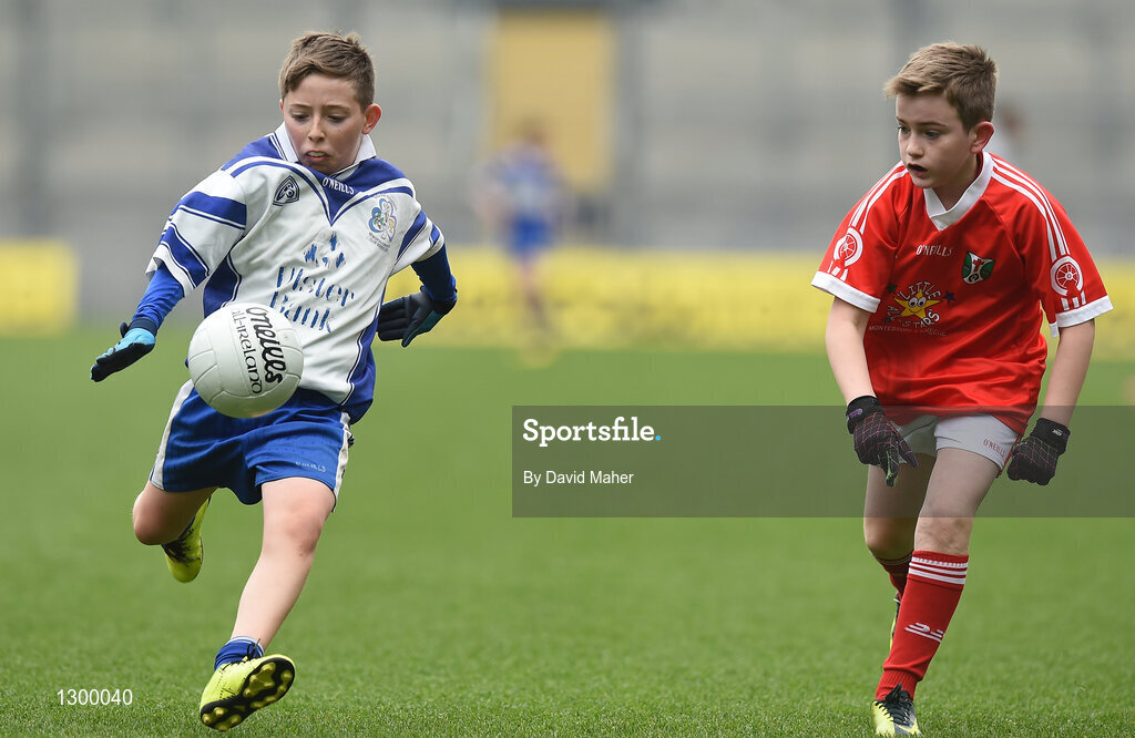 12 April 2017; Cathal Feerick representing St. Dominics GAA Club, Co. Roscommon, in action against Finn O'Neill representing Tuam Stars GAA Club, Co. Galway, during The Go Games Provincial Days in partnership with Littlewoods Ireland Day 3 at Croke Park in Dublin. Photo by David Maher/Sportsfile
