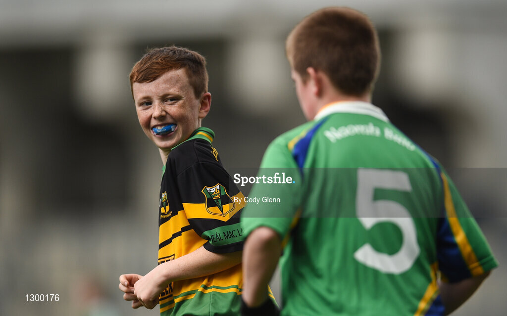12 April 2017; Niall Henaghan, representing Michael Glaveys GAA Club, Co Roscommon, after scoring a goal against St Brigids GAA Club, Co Roscommon, during The Go Games Provincial Days in partnership with Littlewoods Ireland Day 3 at Croke Park in Dublin. Photo by Cody Glenn/Sportsfile