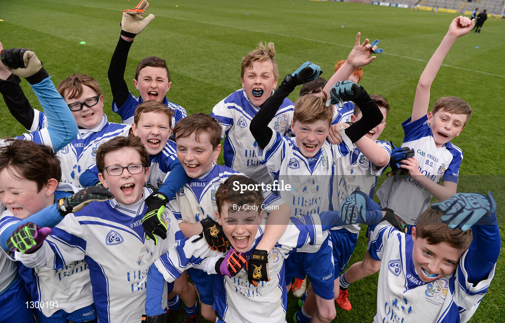 12 April 2017; Players from St Dominics GAA Club, Co Roscommon, celebrate during the The Go Games Provincial Days in partnership with Littlewoods Ireland Day 3 at Croke Park in Dublin. Photo by Cody Glenn/Sportsfile