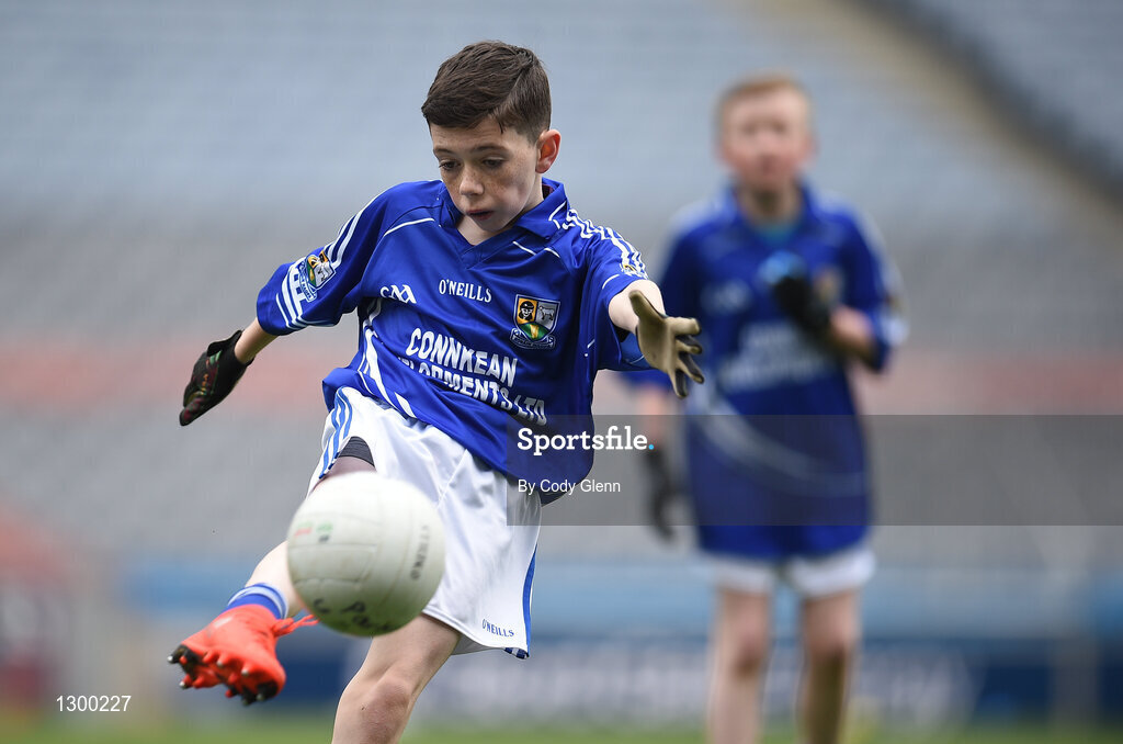 12 April 2017; Dion Lane, representing St Ronans GAA Club, Co Roscommon, in action against Parke Keelogues Crimlin GAA Club, Co Mayo, during The Go Games Provincial Days in partnership with Littlewoods Ireland Day 3 at Croke Park in Dublin. Photo by Cody Glenn/Sportsfile
