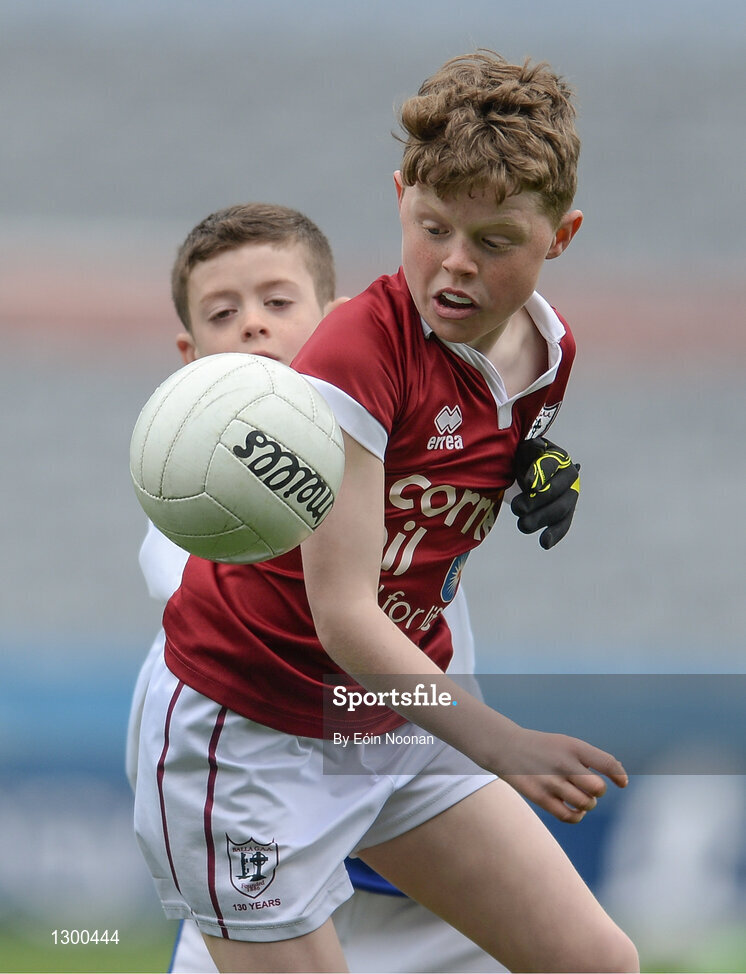 13 April 2017; Conor Nolan representing Balla GAA Club, Co. Mayo in action against Max Bennett representing Kiltimagh GAA Club, Co. Mayo, during the Go Games Provincial Days in partnership with Littlewoods Ireland Day 4 at Croke Park in Dublin. Photo by Eóin Noonan/Sportsfile