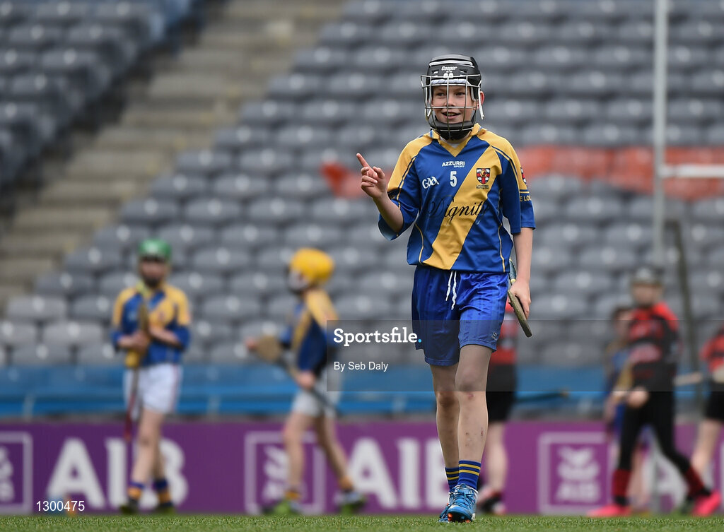 13 April 2017; Alan Kelly representing Loughrea GAA Club, Co. Galway, celebrates after scoring a point during the Go Games Provincial Days in partnership with Littlewoods Ireland Day 4 at Croke Park in Dublin. Photo by Seb Daly/Sportsfile