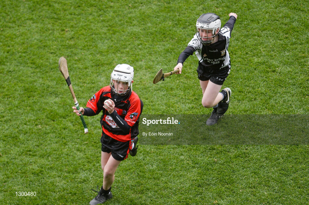 13 April 2017; Ross Finn representing Cappataggle GAA Club, Co. Galway in action against Ronan Hines representing Padraig Pearses GAA Club, Co. Roscommon during the Go Games Provincial Days in partnership with Littlewoods Ireland Day 4 at Croke Park in Dublin. Photo by Eóin Noonan/Sportsfile