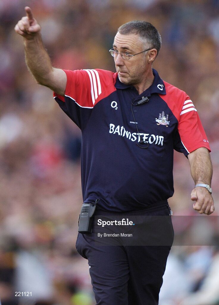 3 September 2006; Cork manager John Allen issues instructions to his players during the game. Guinness All-Ireland Senior Hurling Championship Final, Cork v Kilkenny, Croke Park, Dublin. Picture credit: Brendan Moran / SPORTSFILE