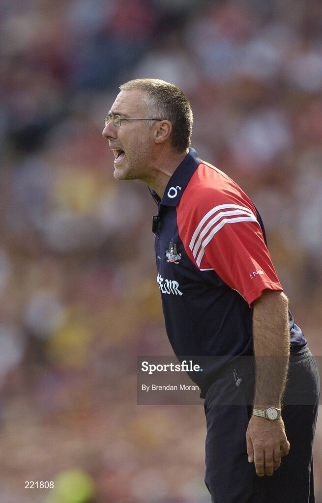 3 September 2006; Cork manager John Allen isues instructions to his players during the game. Guinness All-Ireland Senior Hurling Championship Final, Cork v Kilkenny, Croke Park, Dublin. Picture credit: Brendan Moran / SPORTSFILE
