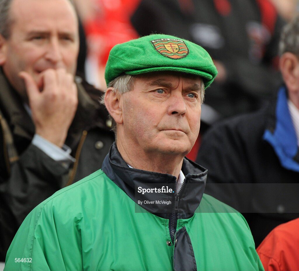 2 October 2011; Former Donegal All-Ireland winning manager Brian McEniff at the game. Radio Na Gaeltachta Donegal County Senior Football Championship Final, Glenswilly v St. Michael's, MacCumhaill Park, Ballybofey, Co. Donegal. Picture credit: Oliver McVeigh / SPORTSFILE