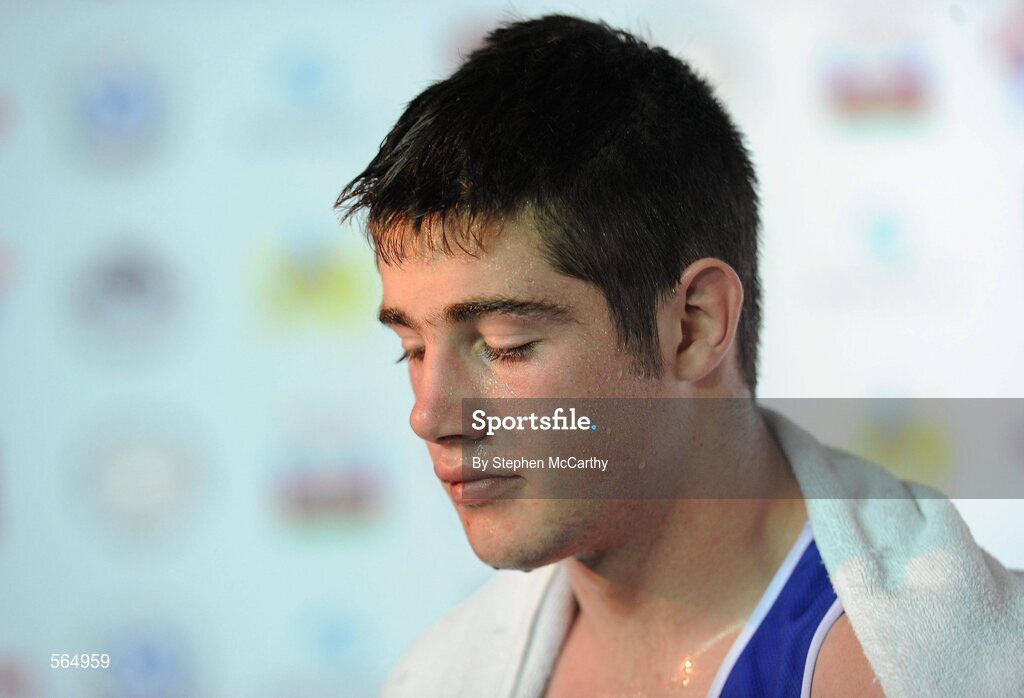 4 October 2011; Joe Ward, Moate B.C., Westmeath, representing Ireland, following his his 81kg bout with Ehsan Rouzbahani, Iran. Ward was defeated on countback after the bout ended 15-15. 2011 AIBA World Boxing Championships - Last 16, Joe Ward v Ehsan Rouzbahani. Heydar Aliyev Sports and Exhibition Complex, Baku, Azerbaijan. Picture credit: Stephen McCarthy / SPORTSFILE