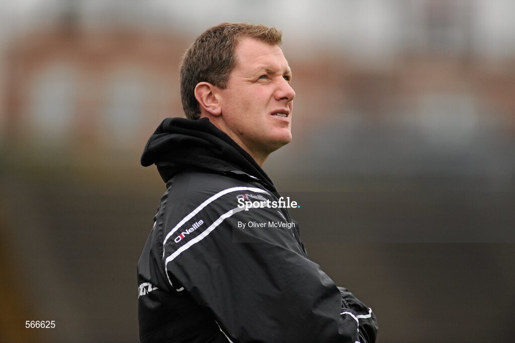 9 October 2011; Dungiven Kevin Lynchs manager David McCloskey. AIB GAA Hurling Ulster Senior Club Championship Semi-Final, Loughgiel Shamrocks v Dungiven Kevin Lynchs, Casement Park, Belfast, Co. Antrim. Picture credit: Oliver McVeigh / SPORTSFILE