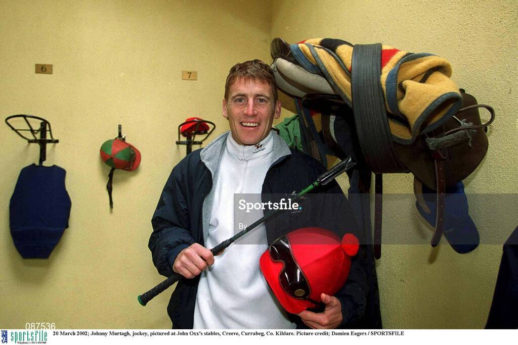 20 March 2002; Johnny Murtagh, jockey, pictured at John Oxx's stables, Creeve, Currabeg, Co. Kildare. Picture credit; Damien Eagers / SPORTSFILE