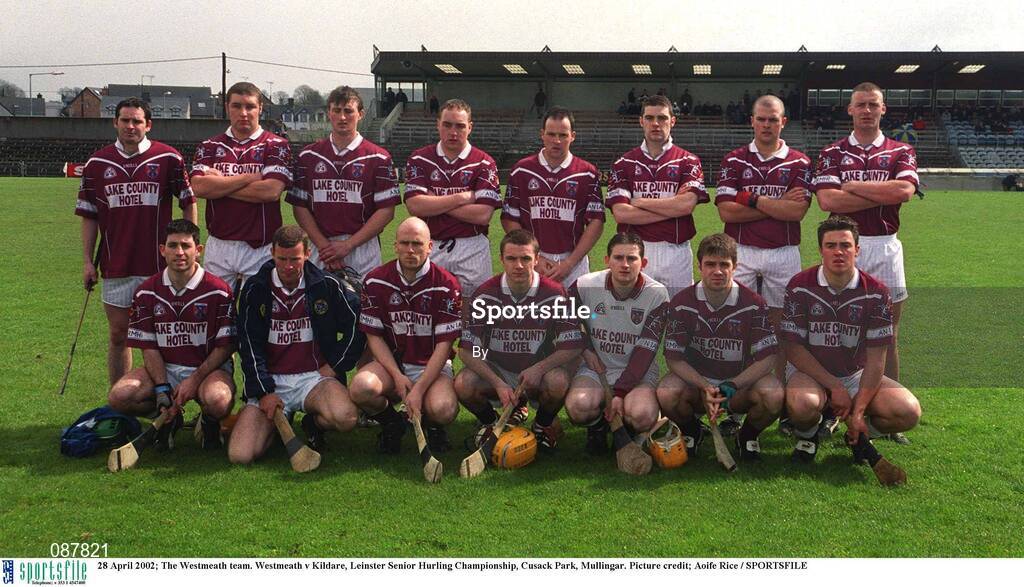 28 April 2002; The Westmeath team. Westmeath v Kildare, Leinster Senior Hurling Championship, Cusack Park, Mullingar. Picture credit; Aoife Rice / SPORTSFILE