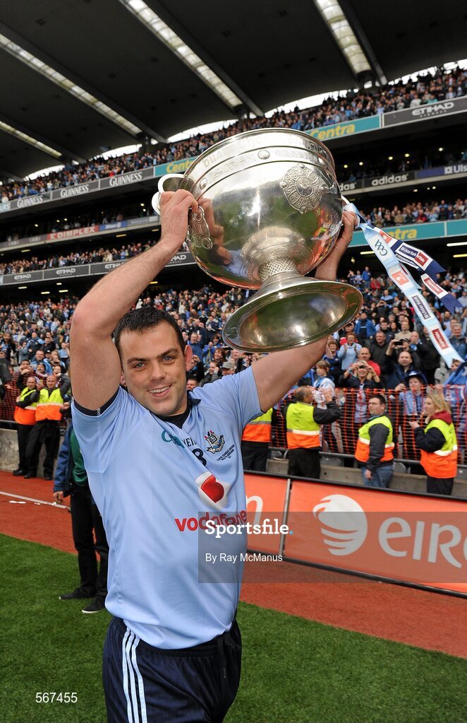 18 September 2011; Dublin's Paul Casey celebrates with the Sam Maguire Cup. GAA Football All-Ireland Senior Championship Final, Kerry v Dublin, Croke Park, Dublin. Picture credit: Ray McManus / SPORTSFILE