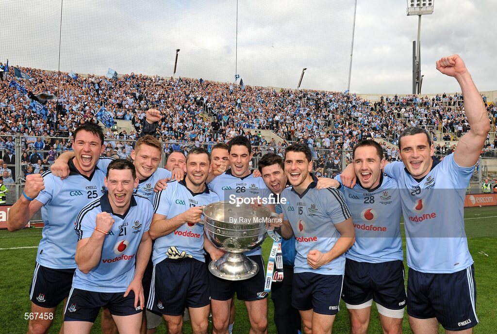 18 September 2011; The Dublin players celebrate with the Sam Maguire Cup. GAA Football All-Ireland Senior Championship Final, Kerry v Dublin, Croke Park, Dublin. Picture credit: Ray McManus / SPORTSFILE