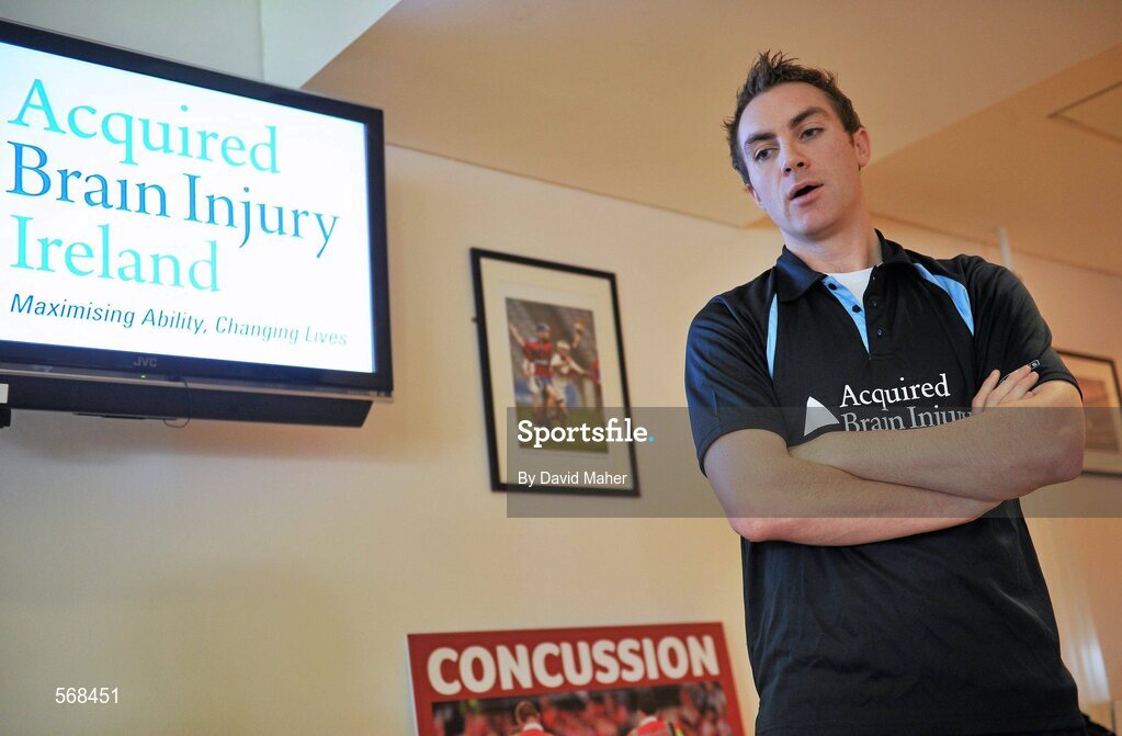 19 October 2011; The GAA has teamed up with brain injury specialists Acquired Brain Injury Ireland to back their Mind Your Head campaign; educating players about the signs and symptoms of Concussion, through an Educational Concussion Poster Campaign. This poster campaign will be distributed to over 1800 GAA clubs throughout the country, reaching out to all players of every age and level. Present at the launch was Dublin Footballer Paul Griffin. GAA and ABI Ireland Launch Concussion Awareness Campaign, Croke Park, Dublin. Picture credit: David Maher / SPORTSFILE