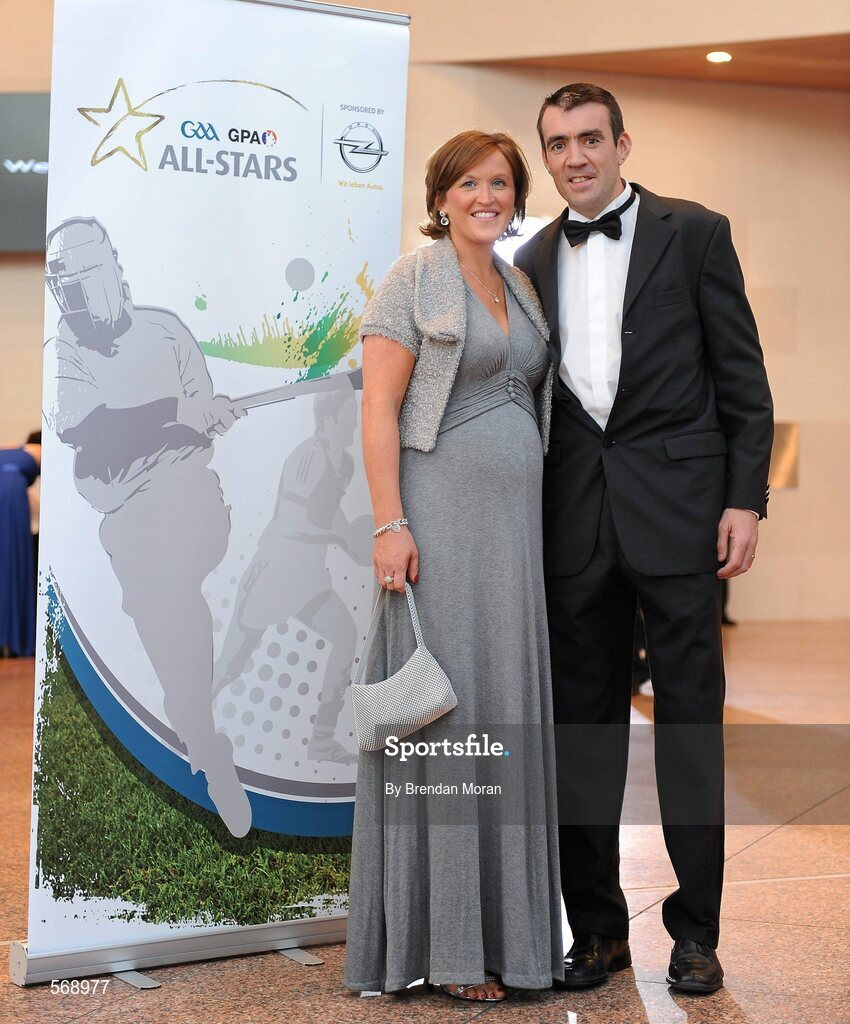 21 October 2011; Kildare footballer John Doyle with Siobhan Doyle in attendance at the GAA GPA All-Star Awards 2011 sponsored by Opel. National Convention Centre, Dublin. Picture credit: Brendan Moran / SPORTSFILE