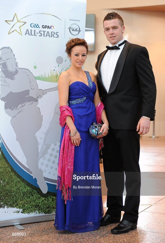 21 October 2011; Tipperary hurler Padraic Maher and Laura Hannah Griffiths in attendance at the GAA GPA All-Star Awards 2011 sponsored by Opel. National Convention Centre, Dublin. Picture credit: Brendan Moran / SPORTSFILE
