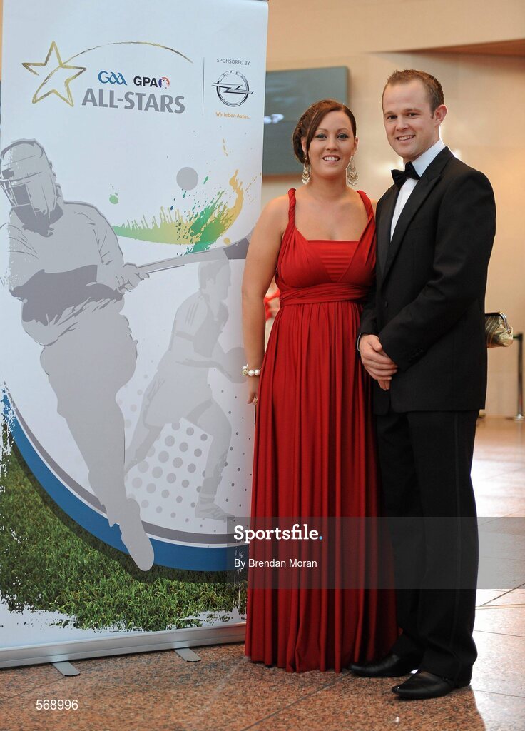 21 October 2011; Kilkenny hurler Tommy Walsh with Marliese Coonan in attendance at the GAA GPA All-Star Awards 2011 sponsored by Opel. National Convention Centre, Dublin. Picture credit: Brendan Moran / SPORTSFILE