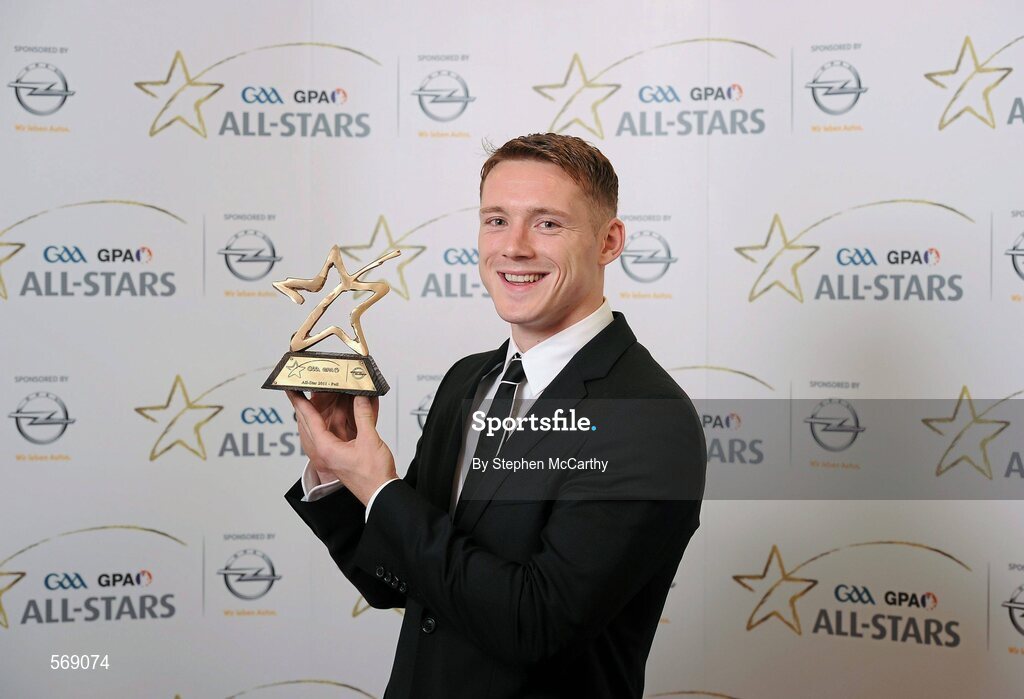 21 October 2011; Paul Flynn, Dublin, with his GAA GPA All-Star Football award at the GAA GPA All-Star Awards 2011 sponsored by Opel. National Convention Centre, Dublin. Picture credit: Stephen McCarthy / SPORTSFILE