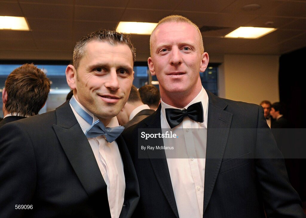 21 October 2011; Dublin footballer Alan Brogan and Waterford hurler John Mullane in attendance at the GAA GPA All-Star Awards 2011 sponsored by Opel. National Convention Centre, Dublin. Picture credit: Ray McManus / SPORTSFILE