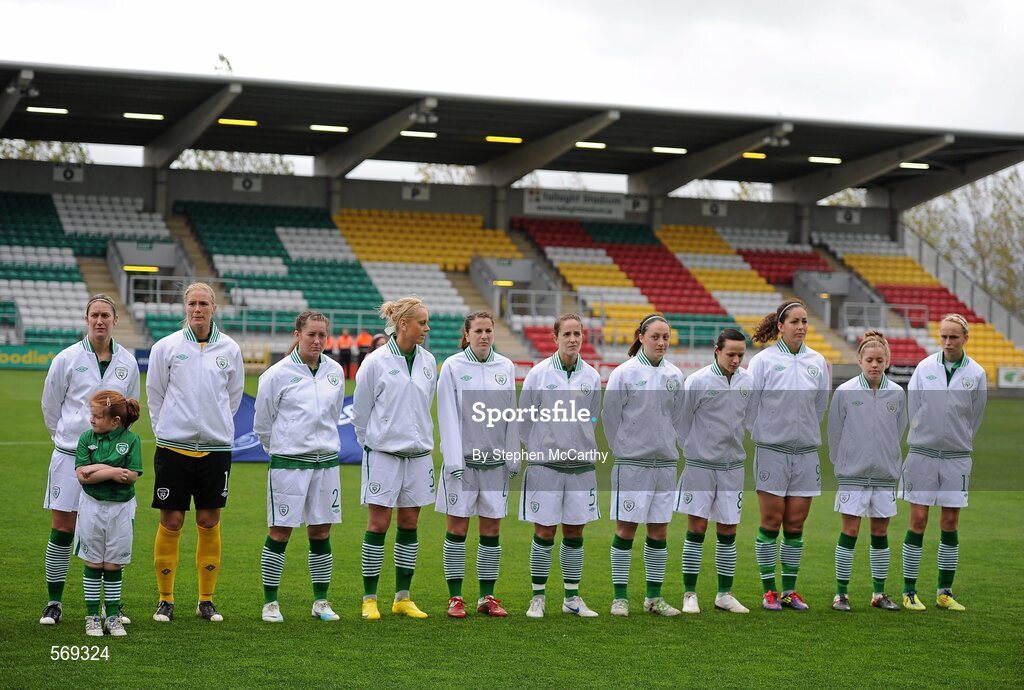 22 October 2011; The Republic of Ireland team ahead of the game. UEFA Women's Euro 2013 Qualifier, Republic of Ireland v Israel, Tallaght Stadium, Tallaght, Dublin. Picture credit: Stephen McCarthy / SPORTSFILE