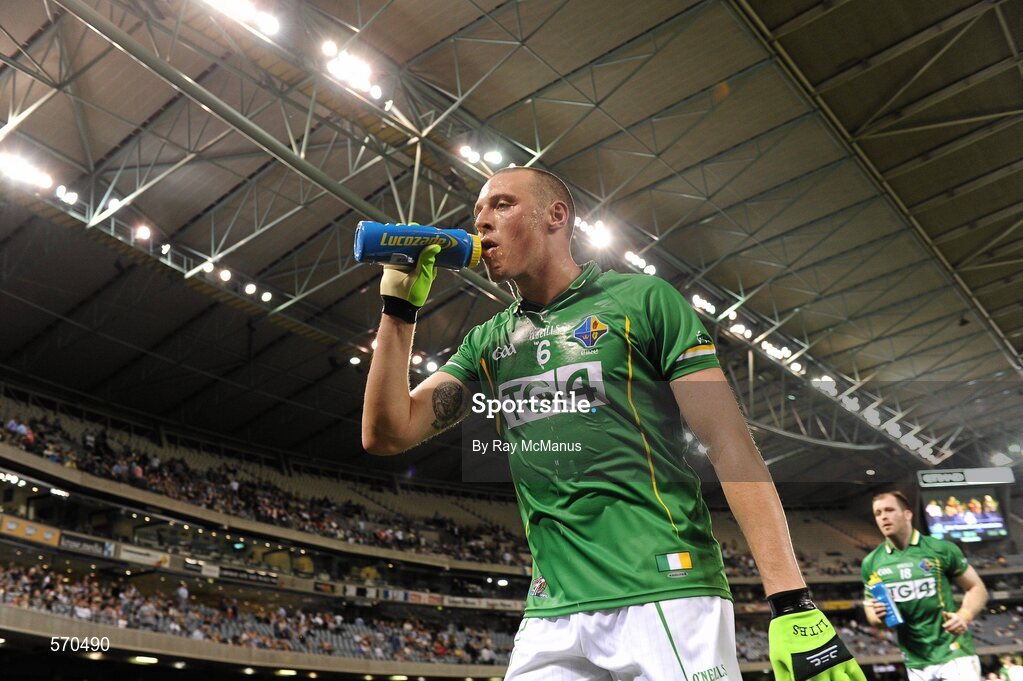 28 October 2011; Ireland's Kieran Donaghy takes a drink as he makes his way to the dressing room at half time. International Rules 1st Test, Australia v Ireland, Etihad Stadium, Melbourne, Australia. Picture credit: Ray McManus / SPORTSFILE