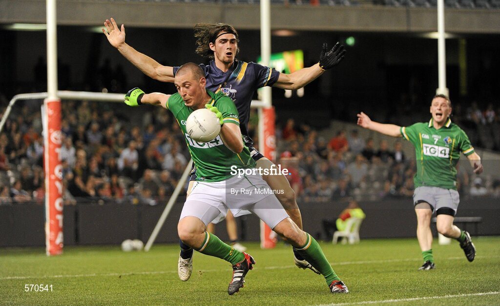 28 October 2011; Kieran Donaghy, Ireland, in action against Easton Wood, Australia. International Rules 1st Test, Australia v Ireland, Etihad Stadium, Melbourne, Australia. Picture credit: Ray McManus / SPORTSFILE