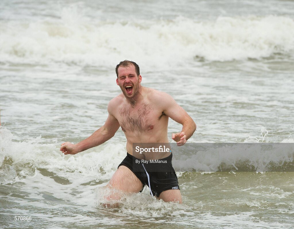30 October 2011; Vice-captain Kieran McKeever enjoys a dip in the ocean as members of the Ireland International Rules Series 2011 team splash about on St Kilda Beach, Melbourne Bay, Australia. Picture credit: Ray McManus / SPORTSFILE
