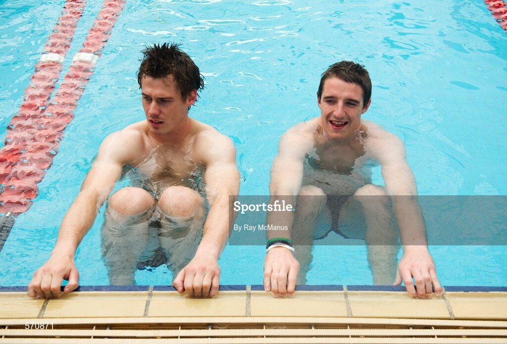 30 October 2011; Emmet Bolton, left, and Aidan Walsh during a visit to St Kilda Sea baths, St Kilda, Melbourne Bay, Australia. Picture credit: Ray McManus / SPORTSFILE