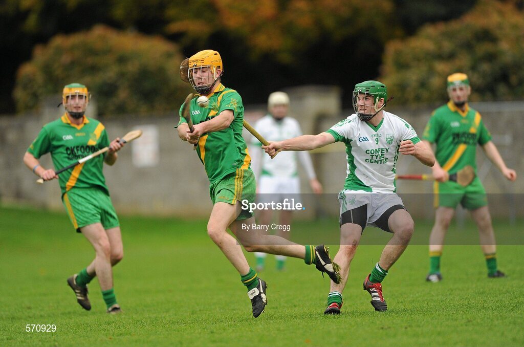 30 October 2011; Ger Kelly, Kill, in action against Gary Savage, Confey. Intermediate B Championship Final, Kill v Confey, Naas GAA Ground, Co. Kildare. Picture credit: Barry Cregg / SPORTSFILE