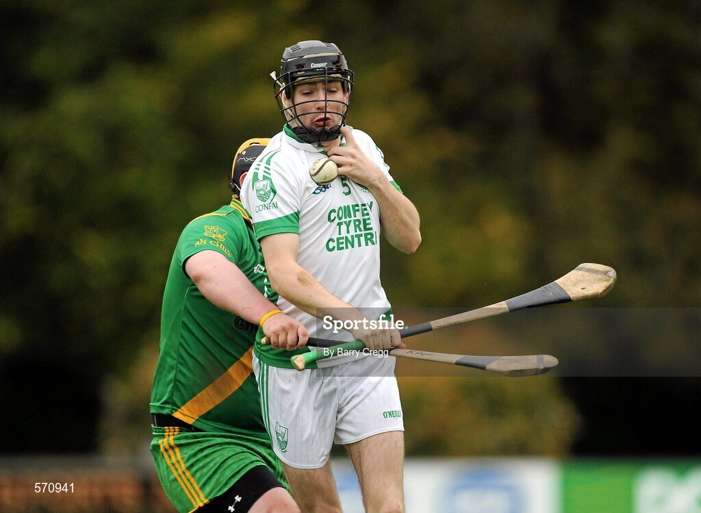 30 October 2011; Sean Leamy, Confey, in action against Ross Doyle, Kill. Intermediate B Championship Final, Kill v Confey, Naas GAA Ground, Co. Kildare. Picture credit: Barry Cregg / SPORTSFILE