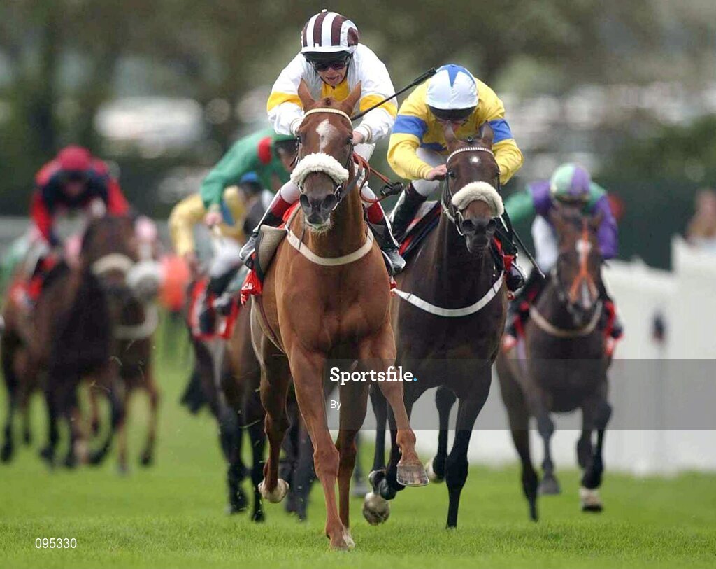 30 July 2002; Vinthea, with Timmy Houlihan up, on their way to winning the McDonagh European Breeders Fund Handicap, Galway Races, Ballybrit, Co. Galway. Horse Racing. Picture credit; Damien Eagers / SPORTSFILE