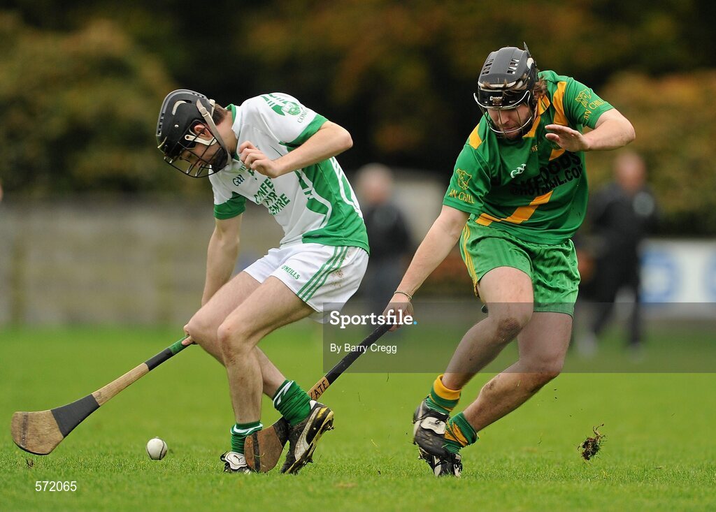 30 October 2011; Ross Murphy, Kill, in action against Sean Leamy, Confey. Intermediate B Championship Final, Kill v Confey, Naas GAA Ground, Co. Kildare. Picture credit: Barry Cregg / SPORTSFILE