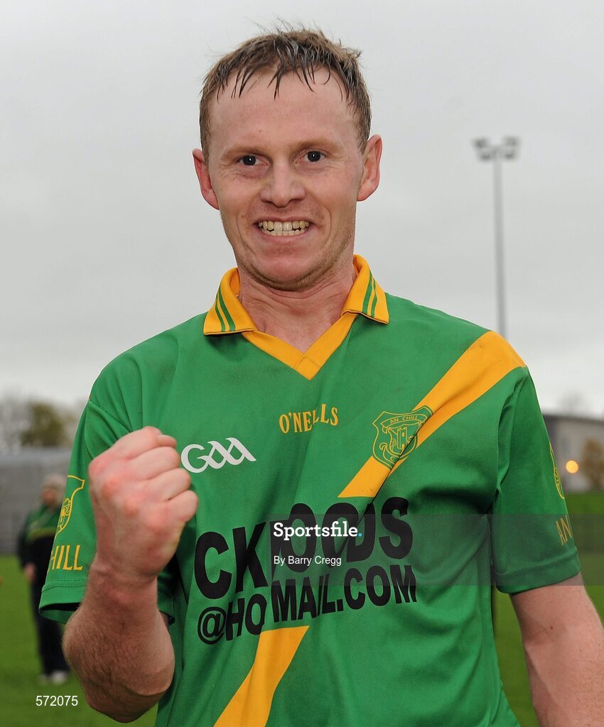 30 October 2011; Kevin Crowe, Kill, celebrates victory after the game. Intermediate B Championship Final, Kill v Confey, Naas GAA Ground, Co. Kildare. Picture credit: Barry Cregg / SPORTSFILE