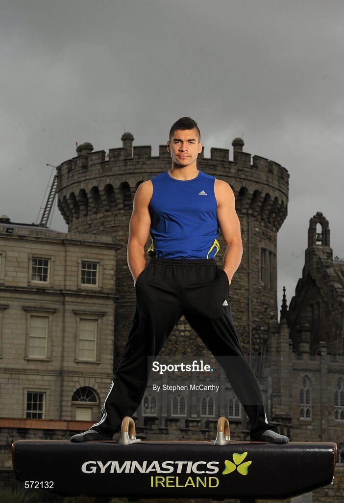 3 November 2011; At the re-launch of Gymnastics Ireland, a dynamic new brand identity for the sport in Ireland, is Olympic and World medalist gymnast, Louis Smith. The London 2012 gold medal hopeful was in Ireland to help promote the sport and Gymnastics Ireland's brand transformation that included the launch of a new website, www.gymnasticsireland.com, Facebook Page, Gymnastics Ireland, and Twitter account @gymnasticsire. Dublin Castle, Dublin. Picture credit: Stephen McCarthy / SPORTSFILE