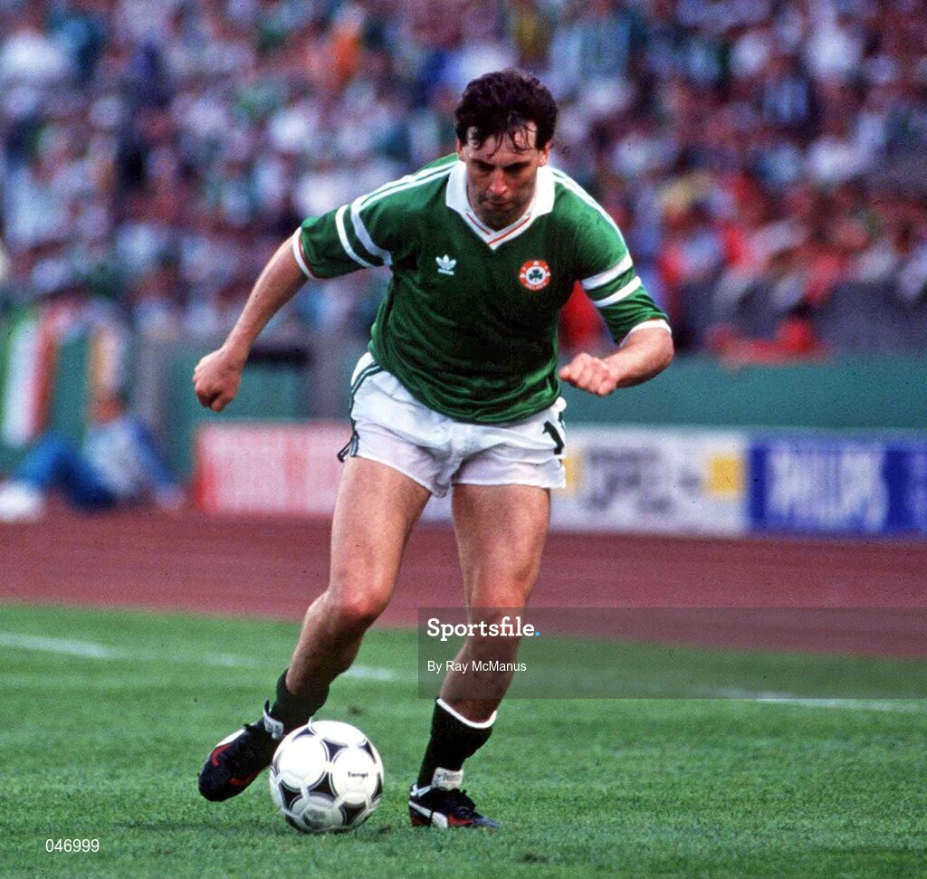18 June 1988; Tony Galvin of Republic of Ireland during the UEFA European Football Championship Finals Group B match between Republic of Ireland and Netherlands at Parkstadion in Gelsenkirchen, Germany. Photo by Ray McManus/Sportsfile